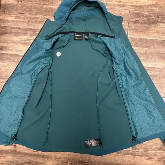 Marmot Moblis Softshell Jacket Womens S Teal Hooded Stretch Gorpcore Windbreaker - Picture 4 of 12